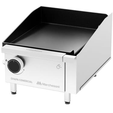 Imagem de Chapa a Gás Marchesoni CH.6.041 1 Queimador – Alta Produtividade (até 48 hambúrgueres/h), Aquecimento Uniforme, Gaveta de Óleo, Borda Flow Max