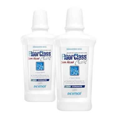 Imagem de Kit 2 Enxaguante Bucal FluorClass Cristal, 0.05% Flúor, Sabor Menta, 500ml por Frasco, Proteção Contra Cáries e Saúde Bucal