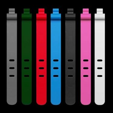 Imagem de Organizador de enrolador de cabo de silicone para celular, fio de carregamento, correias de fivela, prendedor de linha de fone de ouvido, 1 peça aleatória