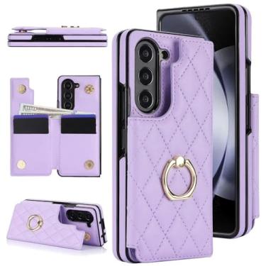 Imagem de Capa protetora com suporte e carteira de couro com porta-cartões para Samsung Galaxy Z Fold 7 6 5 4 Fold7 Fold6 Fold5, ouro rosa, para Galaxy Z Fold7