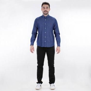 Imagem de Camisa Social Reserva Easy Oxford Denim Azul - Masculino-Masculino