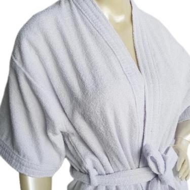 Imagem de Roupão Banho Adulto Atoalhado Algodão Feminino Masculino Robe M GG - M