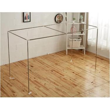 Imagem de Estrutura De Dossel De Cama De Dossel De Aço Inoxidável Estrutura De Suporte De Dossel Ajustável Para Malha Adequado Para Cama King King De Casal Solteiro Super King, Full Frame Retractable, B