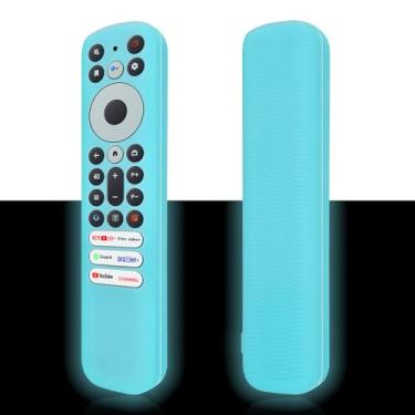 Imagem de RETROSUN Capa para controle remoto TCL RC902V/RC813/RC923 Voice Remote, capa de silicone compatível com TCL Google - TV Q6 Q7 QM8 S4 S3 Series Remote Control, brilha em azul escuro