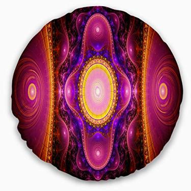 Imagem de Design fractal rosa criptico design abstrato sala de estar redonda, sofá, almofada de alta qualidade + capa de almofada impressa em ambos os lados 40 cm