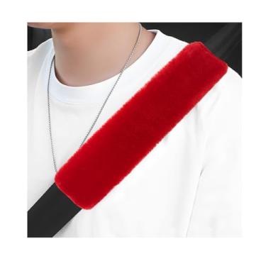 Imagem de Yourkar Capa de cinto de segurança de carro de 4 peças, protetor de cinto de segurança automático macio para uma condução mais confortável, almofada de pescoço de ombro de pelúcia quente adequada para