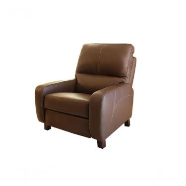 Imagem de Poltrona Reclinável De Couro Doral Com Mecanismo Way Café Pigmentado - Mempra Design