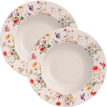 Imagem de Kit Jogo Prato Raso Jantar 8 Pessoas 8pçs Ana Clara 27,5cm