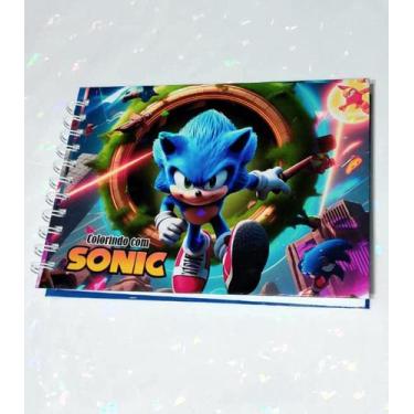 Imagem de Livro De Colorir Sonic Premium 50 Paginas De Desenhos - Curso oficial