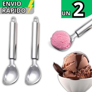 Imagem de Kit 2 Colher Pegador Para Pegar Sorvete em Inox Resistente Profissiona