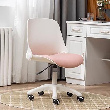 Imagem de Cadeira de escritório para jogos, cadeira de computador, cadeira de escritório de plástico com rodas, cadeira de mesa de acrílico ajustável de altura giratória com encosto dobrável, cadeiras de