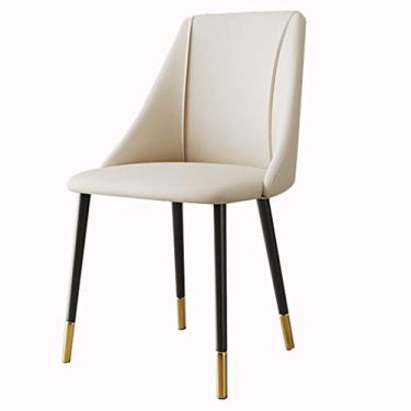 Imagem de Cadeira de jantar, cozinha, sala de jantar, móveis, cadeiras de jantar, cadeiras modernas de couro com encosto alto, almofadas macias, cadeiras de couro com pernas de metal preto, cozinha, sala de