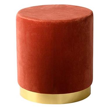 Imagem de Banqueta redonda para pés Ottomans Banquinho para pés, banco de troca de sapatos para quarto, sala de estar, varanda/laranja/30 x 40 cm