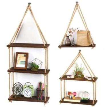 Imagem de Prateleira Rústica Delicada de 40 cm(Preta,2 Andares)