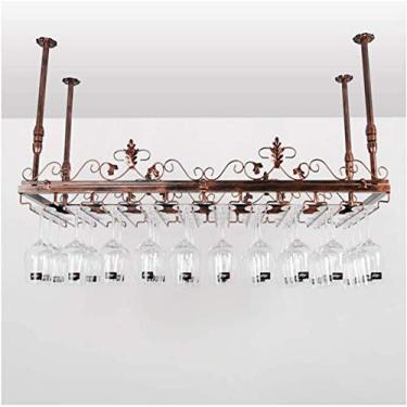 Imagem de Bar Wine Rack europeu de cabeça para baixo rack de vinho rack alto (Cor: Marrom Tamanho: 80 * 35 cm)