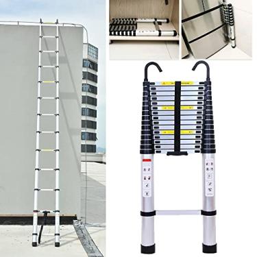 Imagem de OKUOKA Escadas, escada telescópica, escada de telesextensão de alumínio de 30 metros, escada extensível telesestável e robusta, escada multiuso leve para casa e ambientes externos/Strai de 16,5 m