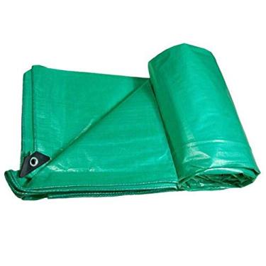 Imagem de OKUOKA Lona impermeável resistente proteção solar pano de plástico furo de anel de metal aplicável durante todo o ano equipamento de jardinagem ao ar livre, 5 tamanhos (cor: verde, tamanho: 5,7 x 9,7