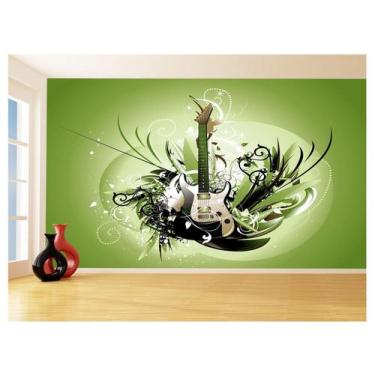 Imagem de Papel De Parede 3D Musica Guitarra Arte Graffiti 3,5M Mus69 - Você Dec