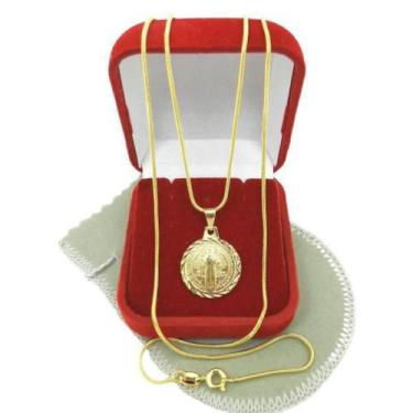 Imagem de Corrente Feminina 40Cm São Bento 18Mm Folheado Ouro Cr212A - Wnbijoute