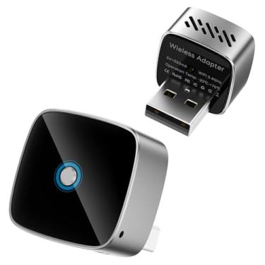 Imagem de Adaptador CarPlay sem fio e dongle automático Android, comutação de vários dispositivos com um clique, conexão sem costura, tamanho compacto, conversor CarPlay sem fio Plug & Play para iPhone e