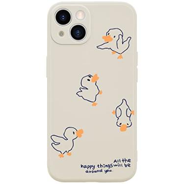 Imagem de Wihytec Linda capa de telefone de pato para iPhone 17 PRO MAX desenho de pato capa de silicone líquido gel macio borracha anti-arranhões feminina fosca capa de telefone forro de microfibra