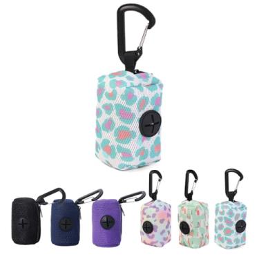 Imagem de Suporte para saco de cocô de cachorro com mosquetão grande abertura para fácil acesso, adequado para coleira retrátil Várias cores disponíveis