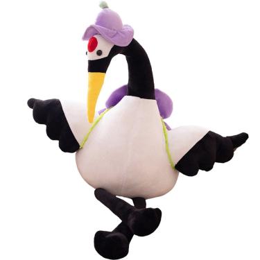 Imagem de Brinquedo de pelúcia, desenho animado, boneca de guindaste com coroa vermelha, pássaro de pelúcia de 50 cm