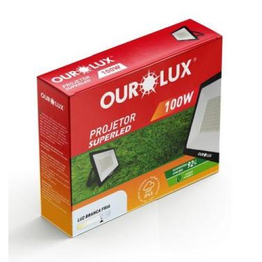 Imagem de Refletor led slim 100w biv 6500k ourolux