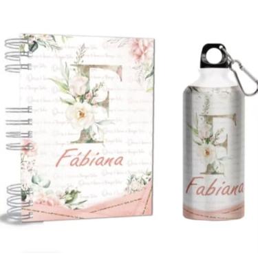 Imagem de Agenda 2026 + Garrafa - Personalizada com Nome - Alumínio - Alfabeto - Capa Dura Holográfica (Na compra colocar o nome na frente do remetente) (F)