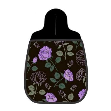 Imagem de Lixeira De Carro Organizador Lixinhocar Rosas Lilás Retrô Fundo Escuro