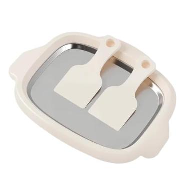 Imagem de Máquina para Gelado em - Aço Inoxidável Com 2 Raspadores | Criador De Gelado Caseiro Para Crianças E Família - Para Sobremesas De Iogurte Sorbet E Mole Em Casa E