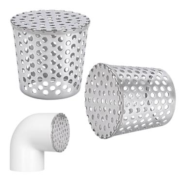 Imagem de PH PandaHall 2 peças de capa de ventilação de malha de terminação de PVC, 2,8 x 2,4 ~ 7,4 cm tampa de ventilação de tela de malha soldada protetor de ventilação para calha filtro de calha dreno de