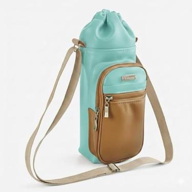 Imagem de Bolsa Térmica (TIFFANY COM CARAMELO) GALANTE para Garrafa de 1,5 LITROS ml em Couro Sintético - Coleção Cores VERÃO 2026