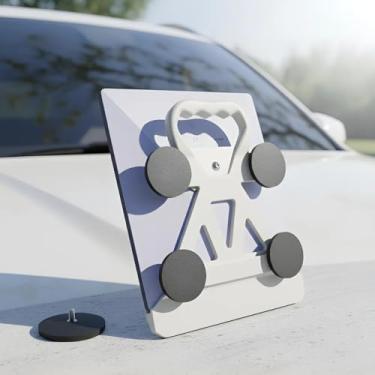 Imagem de Starlink Mini Suporte de Carro Para Teto, Mini Case Base Antena Gen4 Geração Starlink Ímãs Veicular Compatível Com a Maioria dos Veículos Conexão Sinal de Satélite Neodímio (Branca)