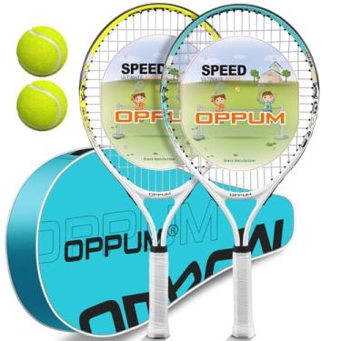 Imagem de Raquete de tênis infantil para iniciantes de 3 a 15 anos | Raquete leve para jovens e jovens com aderência à prova de choque e antiderrapante | 5 tamanhos (40,6 a 63,5 cm) e estojo de transporte