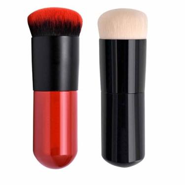 Imagem de Kabuki Conjunto de pincéis de base, pincel corretivo, pincel de pó, pincel de base líquida, conjunto de pincéis de maquiagem Kabuki em pó profissional e facial,