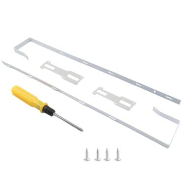 Imagem de LifCratms 2 peças de cabide sobre o espelho de porta com 2 lixas e parafusos de ferro, ganchos de espelho ajustáveis para porta (branco)