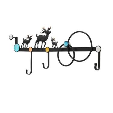 Imagem de Prateleiras suspensas Criativo de parede cabide rack entrada ganchos casaco buraco-livre cabide ganchos decorativos ganchos casaco