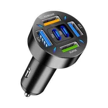 Imagem de Carregador Veicular PD 66-250W QC3.0 Carregamento Rápido Seis Portas P