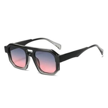 Imagem de Óculos de Sol UV400 - Cores Vibrantes, Ponte Dupla, Degradê, Estilo Punk, para Homens e Mulheres, Esportes ao Ar Livre, Corrida, Ciclismo, Preto, Cinza e Rosa