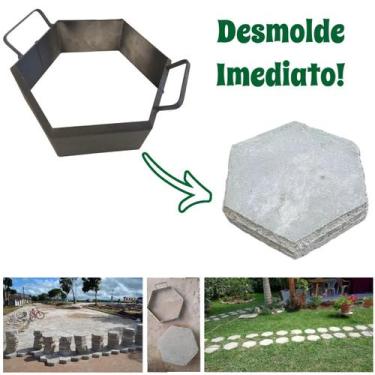 Imagem de Forma Manual de Aço Para Produção Instantânea de 1 Bloquete Sextavado 