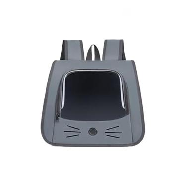 Imagem de Mochila de Luxo para Transporte de Pets - Viagem de Avião, Cachorros e Gatos Ventilação(Cinza)