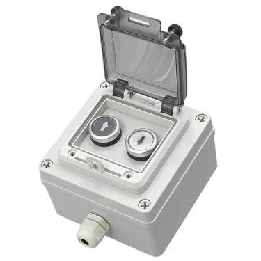 Imagem de KAPPDE AC220V Caixa de interruptor de controle de botão à prova d'água para uso externo, lâmpada de indicação de partida de parada de emergência, caixa de junção de interruptor de autorecuperação