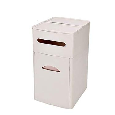 Imagem de Caixote do lixo caixote do lixo plástico retangular recipiente de lixo para banheiro quarto cozinha escritório banheiro 10L 7 litros caixote do lixo (cor: cinza) (cinza)