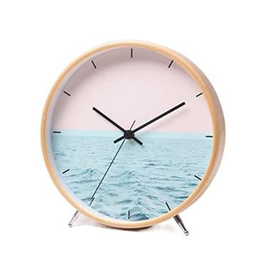 Imagem de pcagfaajmh Relógio de manto simples ornamento relógio de mesa relógio de mesa relógio sala de estar quarto decoração grande mudo relógio de mesa relógio de mesa relógio de lareira vintage (cor: 03