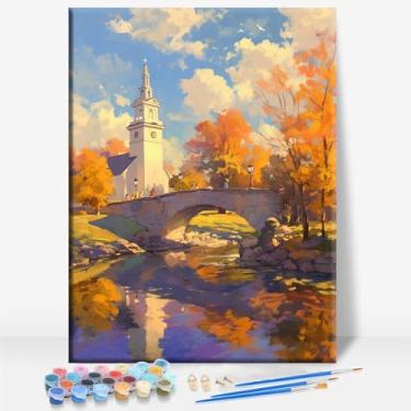 Imagem de HUINORYA Montgomery Alabama Tela emoldurada DIY Kit de pintura por números bar café caverna sala de casa parede banheiro varanda pátio decoração presente, 40,6 x 30,5 cm