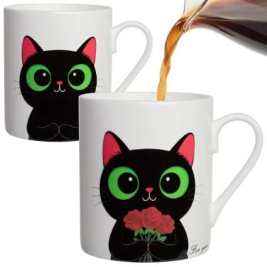 Imagem de Lovift Caneca de café, presente de aniversário para mãe, gato fofo de cerâmica para melhores amigos, canecas de animais que mudam de cor personalizadas, presentes de Natal exclusivos para mulheres