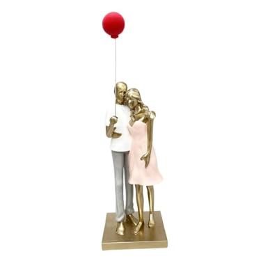 Imagem de MotiveTech Estatueta de Casal, Enfeite de Mesa, Estátua Decorativa em Resina, Escultura Abstrata para O Dia Dos Namorados, Escritório, Sala de Estar, Style D
