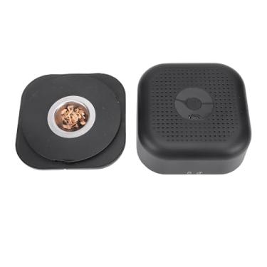 Imagem de WALFRONT Fumante de Uísque Elétrico Recarregável por USB Com 6 Lascas de Madeira Capa de Segurança Magnética 4 Pedras de Uísque Fácil de Usar Com 1 Toque para Festas Em Bares de Cozinha (Fumante