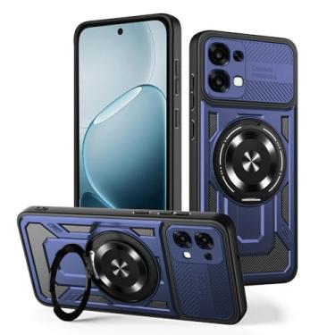Imagem de Kukoufey Capa compatível com Oppo A6 Pro 4G/5G CPH2799 CPH2781 / F31 5G, compatível com MagSafe, suporte magnético giratório de 360 graus, capa para celular azul